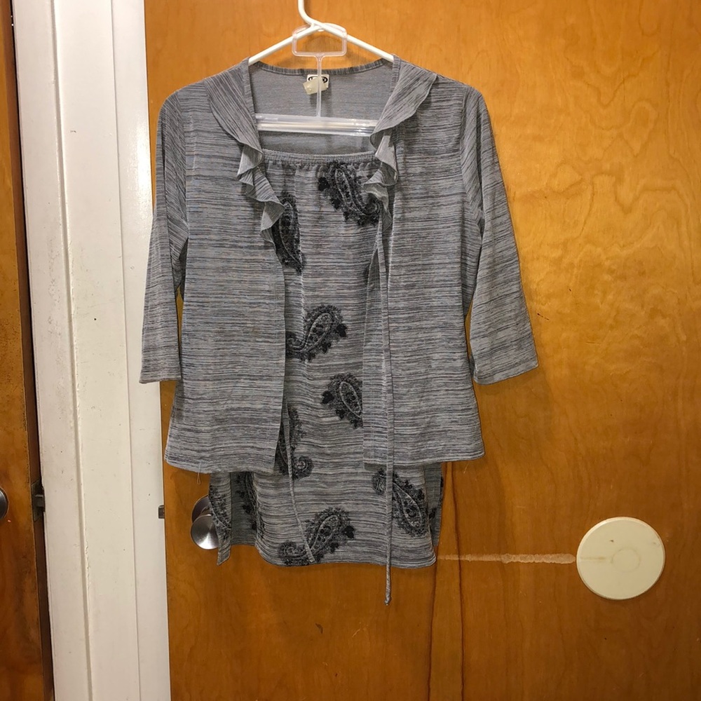 Cover up/cardigan and skirt set